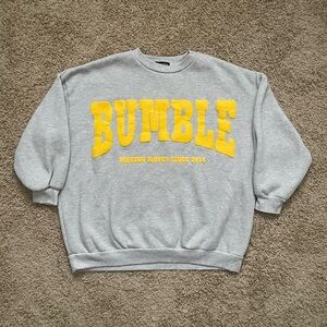 Bumble Dating Oversized Boxy Fit Pullover Sweatshirt Gray Size Medium